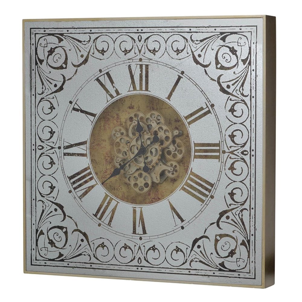 Silver & Gold Antique Style Wall Clock - From Where -