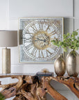 Silver & Gold Antique Style Wall Clock - From Where -