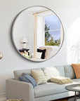Silver Round Mirror - From Where -
