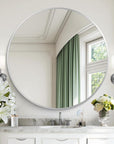 Silver Round Mirror - From Where -