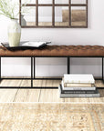 Skylar Genuine Leather Upholstered Bench - From Where -