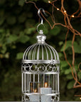 Small Decorative Silver Metal Birdcage - From Where -