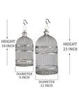 Small Decorative Silver Metal Birdcage - From Where -