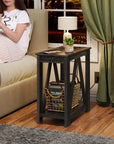 Sofa Side Tables with Open Storage Shelf - From Where -