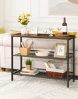 Sofa Table with Adjustable Mesh Shelves - From Where -