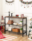 Sofa Table with Adjustable Mesh Shelves - From Where -