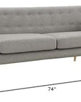 Sofa With Upholstered Fabric In Light Gray - From Where -