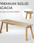 Solid Acacia Wooden Bench - From Where -