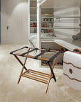 Solid Bamboo Luggage Rack in Caramel - From Where -