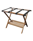Solid Bamboo Luggage Rack in Caramel - From Where -