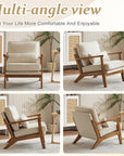 Solid Wood Armrests Accent Chair - From Where -