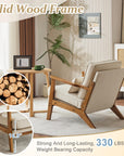 Solid Wood Armrests Accent Chair - From Where -