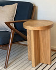 Solid Wood Cross Legs End Table - From Where -
