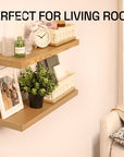 Solid Wood Floating Shelves Set of 2 - From Where -