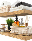 Solid Wood Floating Shelves Set of 2 - From Where -