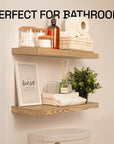 Solid Wood Floating Shelves Set of 2 - From Where -