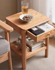 Solid Wood Rustic Side Table - From Where -