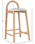 Solid Wood Upholstered Counter Stool - From Where -