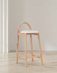 Solid Wood Upholstered Counter Stool - From Where -