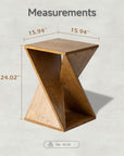 Square Solid Wood Pedestal Side Table - From Where -