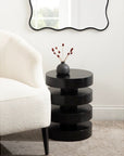 Stacked Solid Wood End Table - From Where -