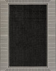 Striped Border Indoor/Outdoor Flatweave Rug - From Where Finds -