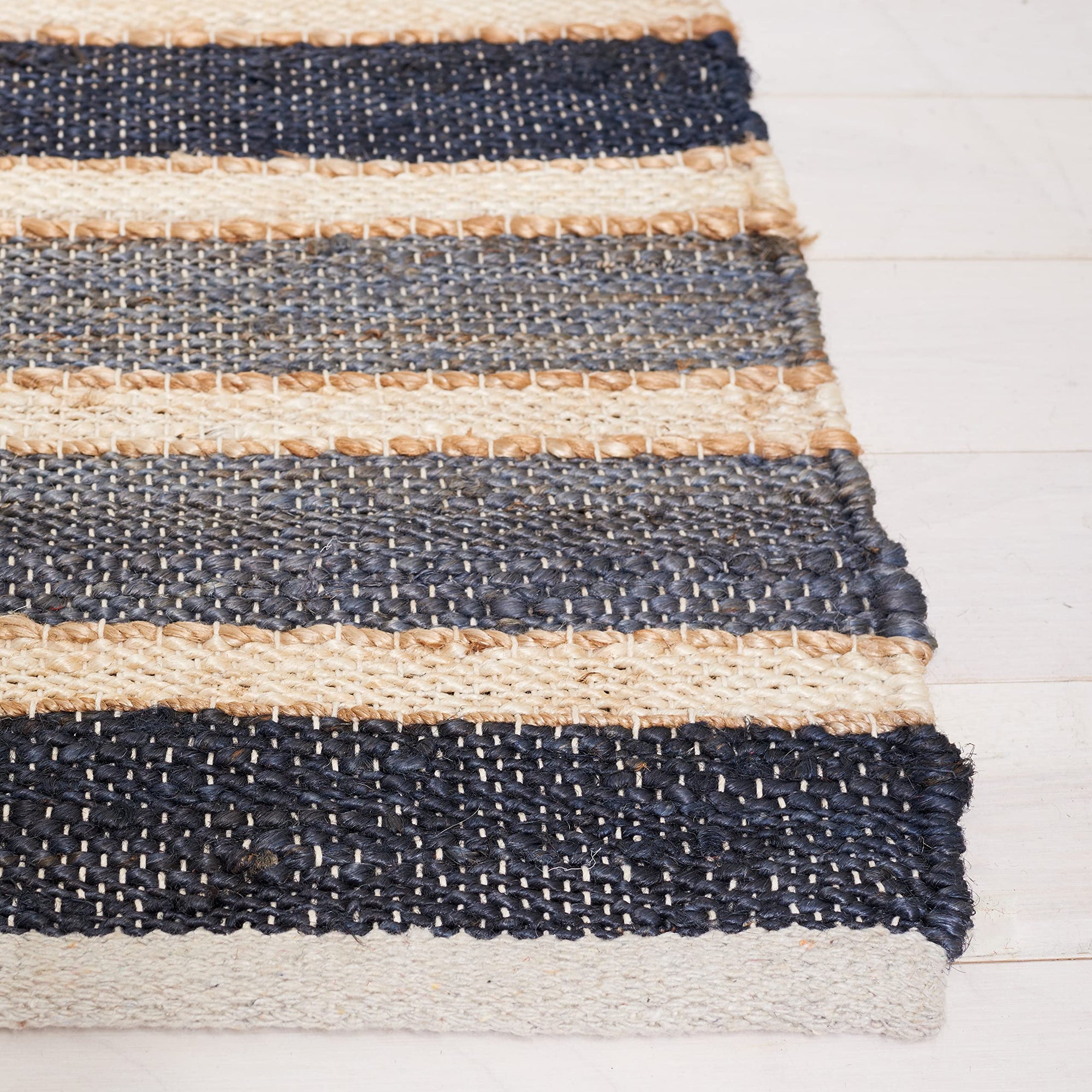 Striped Kilim Collection Jute Rug - From Where -