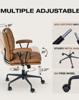 SUGOLD Brown Office Desk Chair - From Where -