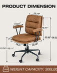 SUGOLD Brown Office Desk Chair - From Where -