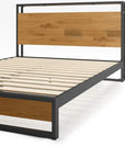 Suzanne Metal and Bamboo Platform Bed Frame with USB Port - From Where Finds -