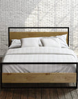 Suzanne Metal and Bamboo Platform Bed Frame with USB Port - From Where Finds -