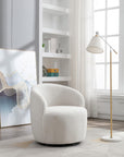 Swivel Barrel Chair with Metal Base - From Where -