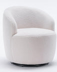 Swivel Barrel Chair with Metal Base - From Where -