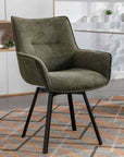 Swivel Fabric Dining Chair with Steel Legs - From Where -