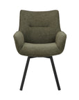 Swivel Fabric Dining Chair with Steel Legs - From Where -