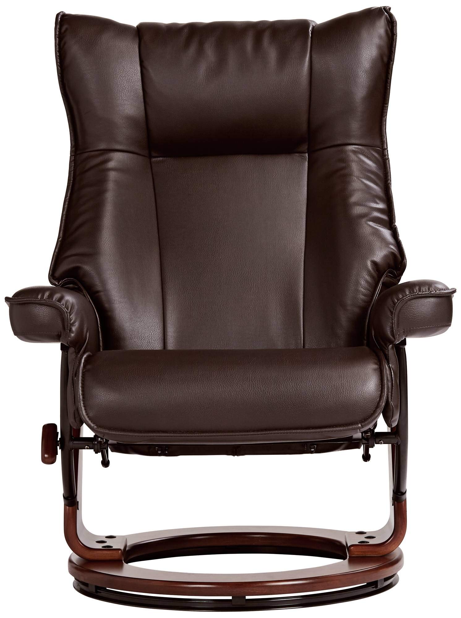 Swivel Faux Recliner Chair with Ottoman - From Where -