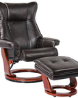 Swivel Faux Recliner Chair with Ottoman - From Where -