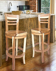 Swivel Solid Wood Bar Stool - From Where -