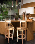 Swivel Solid Wood Bar Stool - From Where -