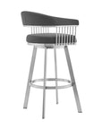 Swivel Upholstered Counter Stool with Metal Base - From Where -