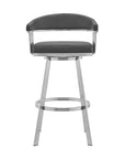 Swivel Upholstered Counter Stool with Metal Base - From Where -