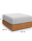 Tahoe Outdoor Patio Acacia Wood Ottoman - From Where Finds -