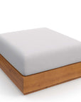 Tahoe Outdoor Patio Acacia Wood Ottoman - From Where Finds -