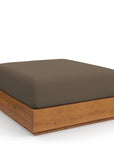 Tahoe Outdoor Patio Acacia Wood Ottoman - From Where Finds -