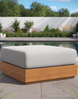 Tahoe Outdoor Patio Acacia Wood Ottoman - From Where Finds -