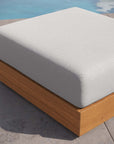 Tahoe Outdoor Patio Acacia Wood Ottoman - From Where Finds -