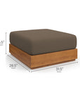 Tahoe Outdoor Patio Acacia Wood Ottoman - From Where Finds -