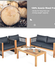 Tangkula Outdoor Wood Furniture Set - From Where -