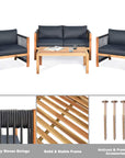 Tangkula Outdoor Wood Furniture Set - From Where -