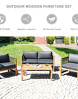 Tangkula Outdoor Wood Furniture Set - From Where -